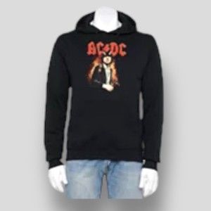 AC/DC Angus Young Hoodie Sweatshirt Men's Medium Black Licensed NWT ($50 Retail)